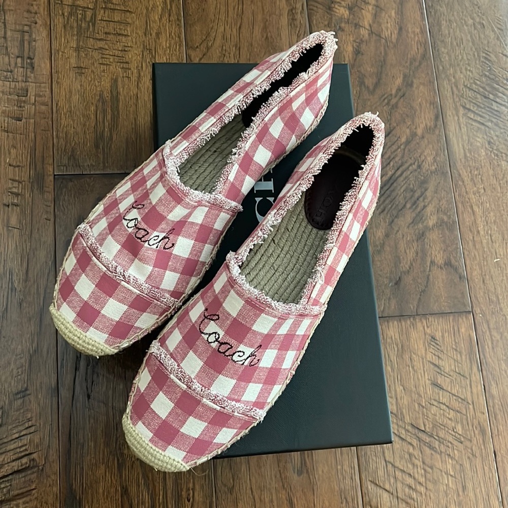 Coach Celina Espadrille With Gingham Print size 10